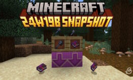 Minecraft-24w19b-snapshot-Mace-and-an-enchanted-book-in-items-frames-with-arrows-below-pointing-downwards-in-Minecraft-24w19b-snapshot.jpg